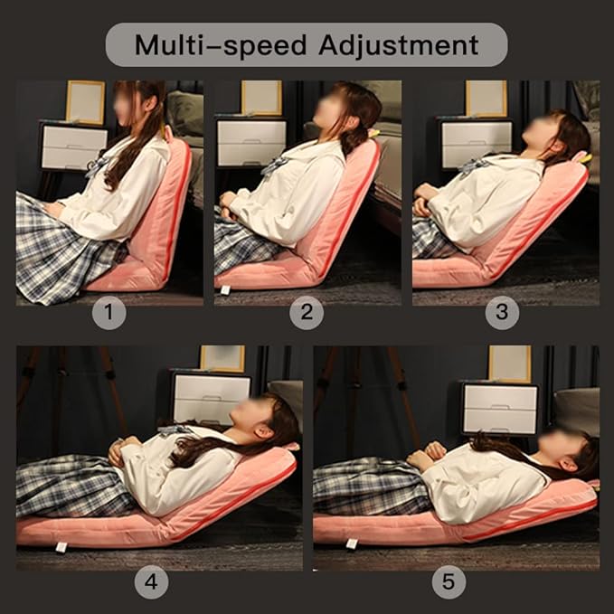 Cartoon Adjustable Floor Chair for Adult Kids Cute 5-Position Folding Chair Reading Gaming Sofa Chair Floor Seat Cushion with Back Support for Girls Boys Playing 41x18inch White