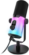 FDUCE Dynamic Gaming Microphone kit USB/XLR Podcast Computer Microphone with Desktop Stand RGB Light Mute Button and Headphone Jack for Gamer Streaming Recording Studio YouTube Online Chat(D20)