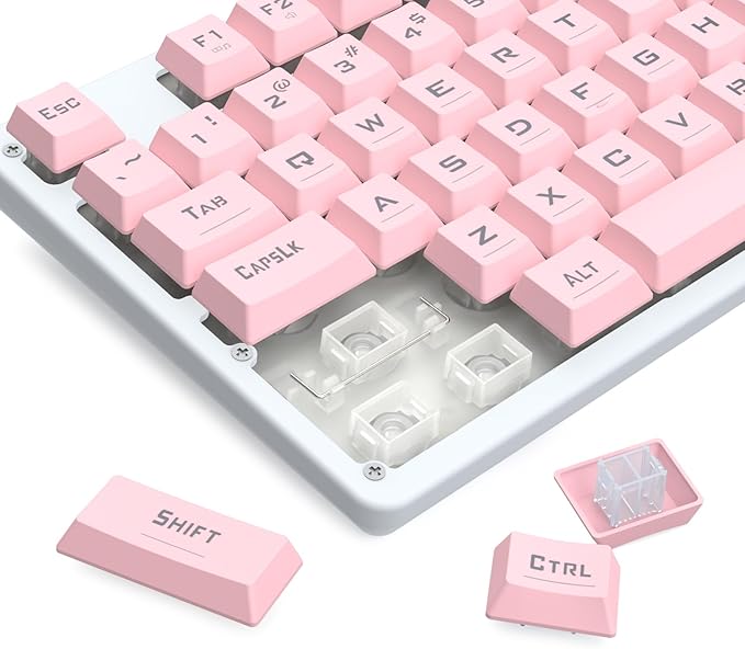 Redragon Updated S107WP Gaming Keyboard and Mouse RGB Gaming Keyboard and 10000 DPI Mouse Combo with 25-Key Anti-Ghosting 1K Hz Programmable Mice with Software Plug &amp Play to PC Laptop - Pink