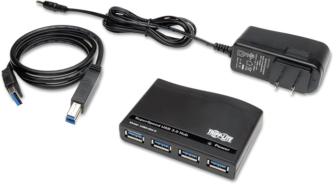 Tripp Lite 4-Port USB-A 3.0 SuperSpeed Hub 5 Gbps Transfer Speed USB Type-A (U360-004-R)