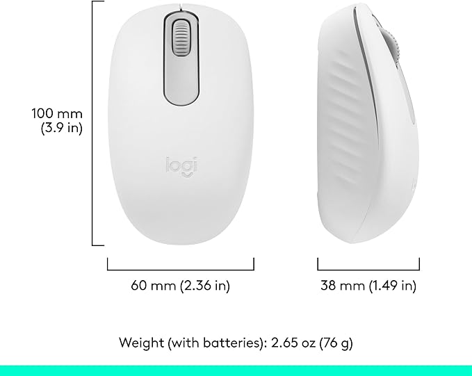 Logitech M196 Bluetooth Wireless MouseCompact and Portable Mouse for LaptopsTablets and More12-Month BatterySmooth TrackingCompatible with PC and Mac Windows and macOS - Off White Pack of 4