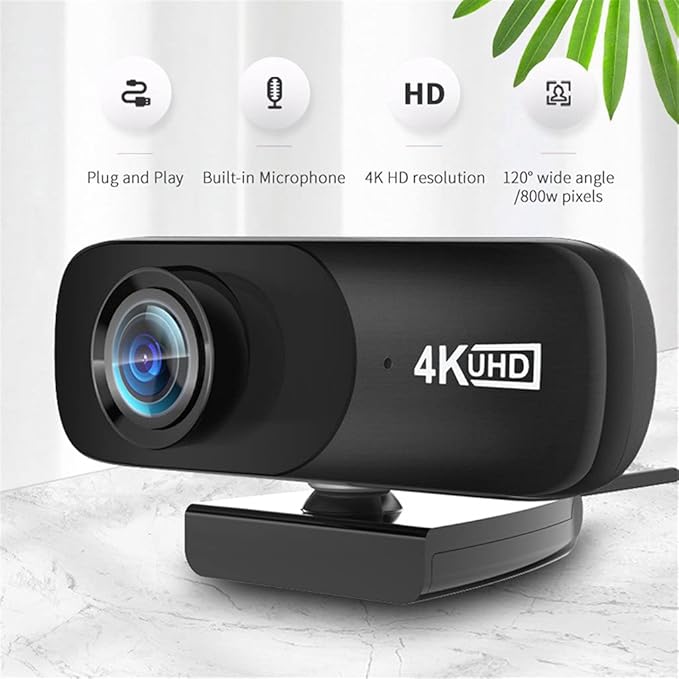 4K 3840 * 2160 Webcam Web Cam Camera with Microphone for Computer Live Broadcast Video Calling Conference