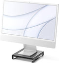 SATECHI Type-C Aluminum Monitor Stand Hub with USB-C Data USB 3.0 Micro/SD Card Slots &amp 3.5mm Headphone Jack - for Apple Studio Display iMac iMac Pro (Space Grey)