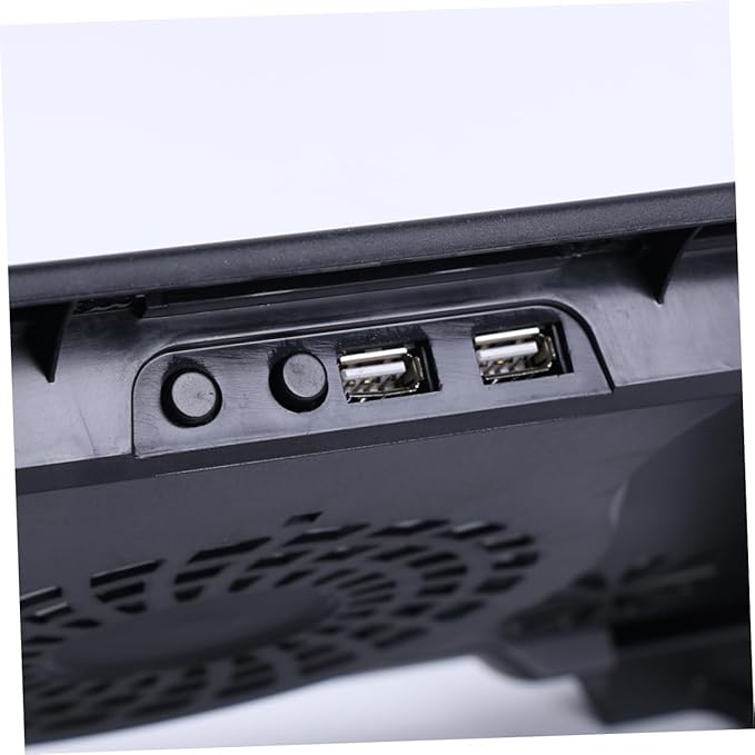 USB Laptop Cooling Pad Fans Multi-Angle Adjustable Stand -Skid Base Design for Optimal Heat Dissipation Quiet Compatible Laptops Black
