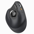ProtoArc Vertical Wireless Trackball Mouse EM05 NL Bluetooth Ergonomic Rollerball Mouse Rechargeable Computer Laptop Thumb Mice 3 Device Connection Compatible with iPad Mac Windows PC-Gray