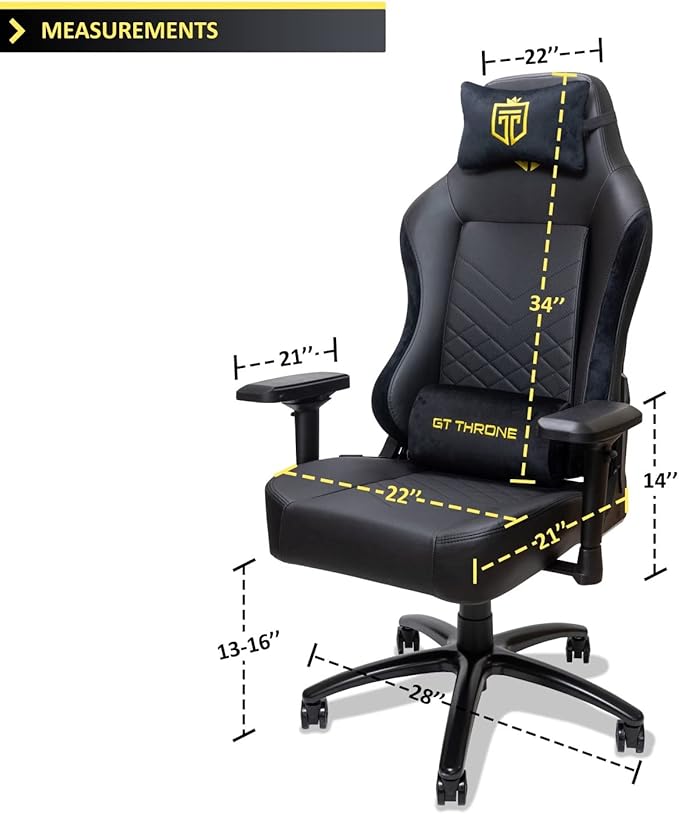 Gaming Chair – Big and Tall Reclining Computer Chair with 3D Armrests Adjustable Backrest Ergonomic Support Holds Up to 300 lbs – Premium Gamer Seat