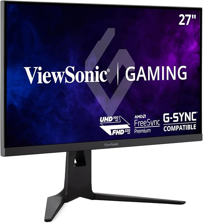 ViewSonic XG275D-4K 27 Inch 4K UHD Gaming Monitor with Switchable Refresh Rate Up to 320Hz 0.5ms Response Time AMD FreeSync Premium Advanced Ergonomics HDMI DisplayPort and 65W USB-C