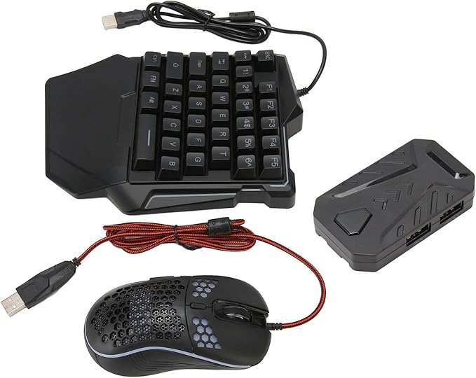 One Handed Gaming Keyboard Gaming Keyboard Mini Half Hand Gaming Keyboard and Combo USB Wired LED Backlit Keyboard with and Converter Teclado Y for