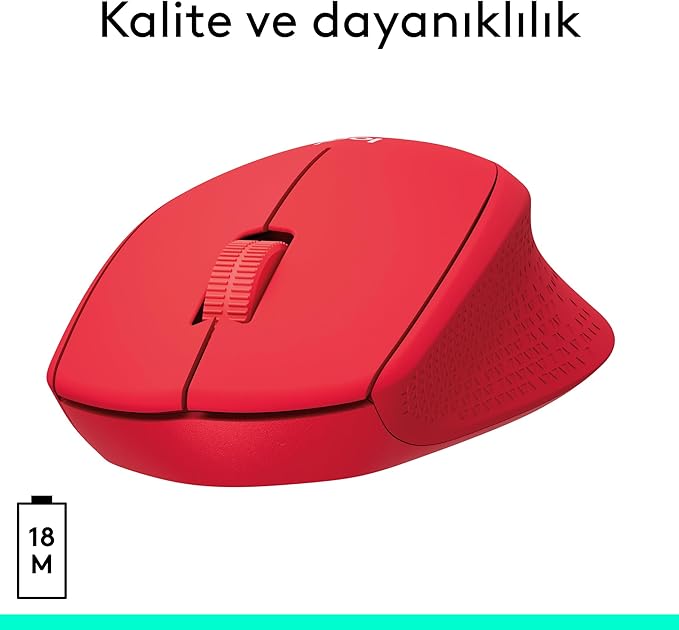 Logitech M330 Silent Mouse Wireless Red 910-004911 (Red)