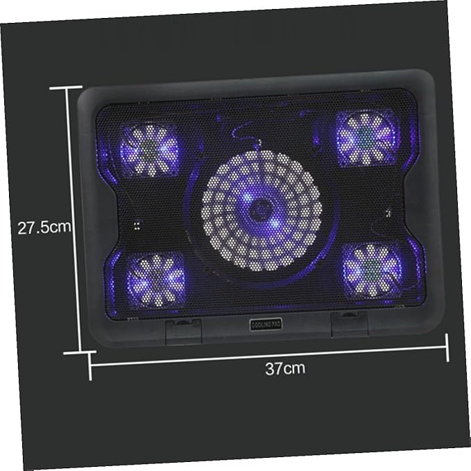 Housoutil USB Laptop Cooling Pad with 5 Fans Anti-Skid Heatsink Cooler Base for Notebooks Adjustable Multi-Angle Cooling Device for Gaming and Office Use