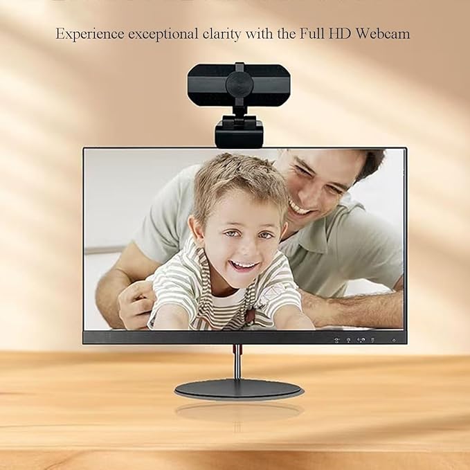GIZNXBA Webcam Computer Camera with Microphone &amp Wide View Auto Light Correction Webcam for PC Laptop Desktop - Built-in Privacy Cover Plug &amp Play USB for Streaming(1080P)