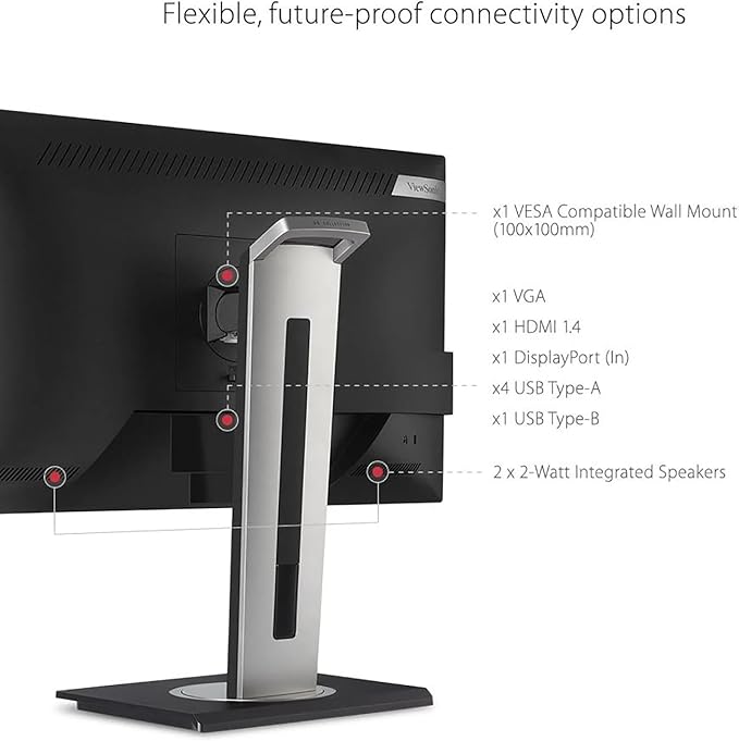 Viewsonic VG2748a 27-inch 1920 x 1080 Full HD LCD IPS Monitor 2-Pack Bundle with Frameless FreeSync Eye-Care HDMI DisplayPort USB Hub Speakers