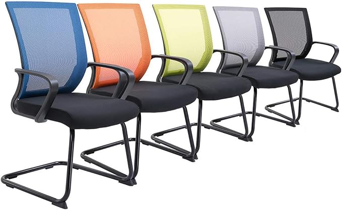 Armrest Bedroom Study Gaming Chairs Comfortable Soft Desk Chairs with Breathable Mesh Back Executive Computer Chair 57 * 52 * 96CM(Color:Orange)