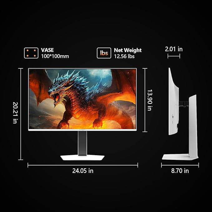 INNOCN 27 OLED 2K QHD 2560 x 1440p 500Hz Gaming Monitor Gaming Console Ready VRR G-SYNC Compatible HDR 500 0.03ms FPS/RTS HDMI 2.1 DP Speaker Pivot Adjustable Stand - GA27M1Q