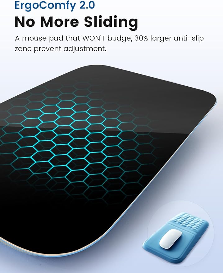 Vaydeer Ergonomic Mouse Pad with Wrist Rest – Memory Foam Mouse Pad with Wrist Support &amp Massage Bulge Non-Slip PU Base Relieves Carpal Tunnel Pain – Ideal Mouse Wrist Rest for Office &amp Home