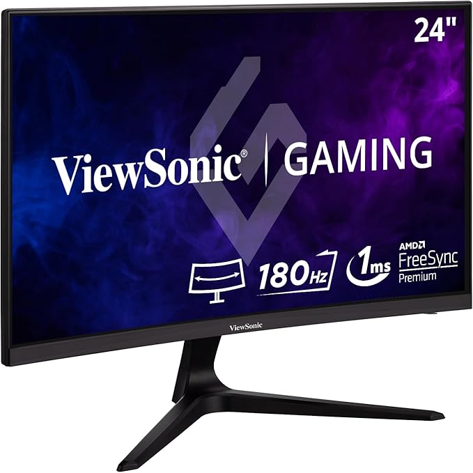 ViewSonic VX2418C 24 Inch 1080p 1ms 180Hz Curved Gaming Monitor with FreeSync Premium Eye Care HDMI and DisplayPort