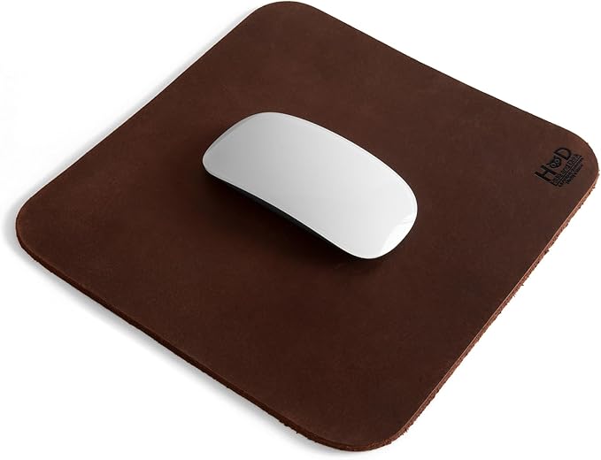 Hide &amp Drink Genuine Leather Mouse Pad Anti Slip Leather Mousepad for Gaming for Apple Magic Mouse &amp PC Ergonomic Non Slip Base Brown &amp Black Large Mat Pads for Desk Computer Mousepad