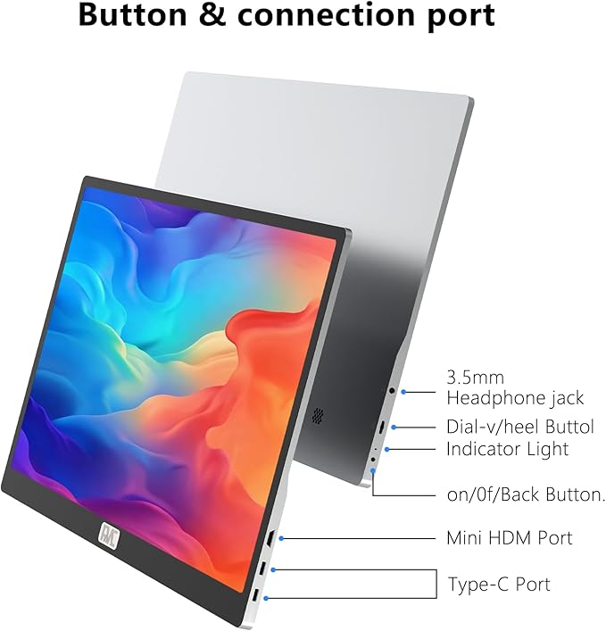 15.6 Inch 4K Touchscreen Portable Monitor UHD IPS Touch External Second Screen USB C HDMI for Laptop Mac Phone Xbox PS5 Switch (15.6 4K)