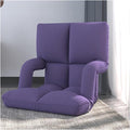 Floor Chair Back Support Folding Sofa Adjustable Positions Padded Lazy Sofa Breathable Floor Gaming Chair for Reading Meditating(Purple)