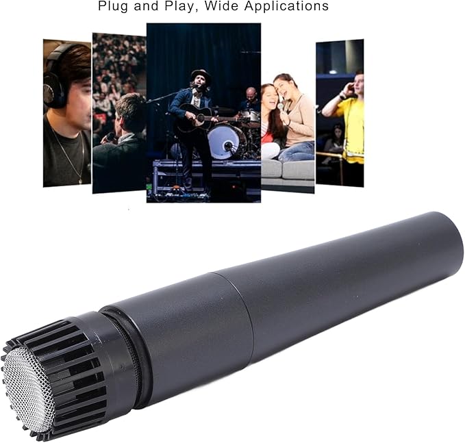 Wired Dynamic Microphone Set Cardioid Moving Coil Handheld Mic with XLR Cable No Latency Recording for Active Speakers Mixers Amplifiers Professional Studio Performance Mic with