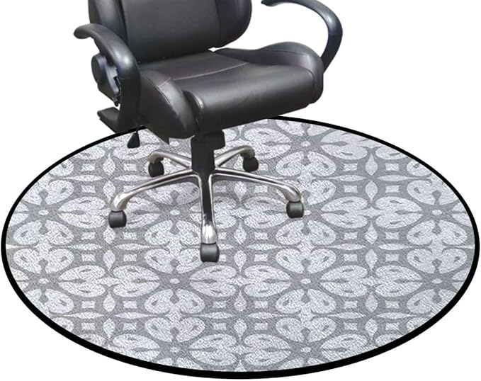 Dust and White Round Area Rug - Non-Slip Rugs Floor Mat Washable Soft Floor Carpet for Living Room Absorbent Round Yoga Mat Floral Theme Design Abstract Style Diameter 47.2 in Romantic_05925