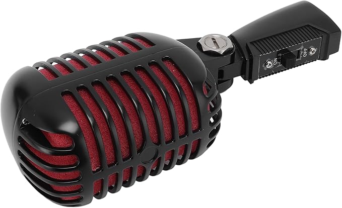 Stage Microphone Dynamic Microphone with Cardioid Pattern and Soundproof Housing for Live Performance KTV Suitable for Harsh Conditions Adjustable (Black)