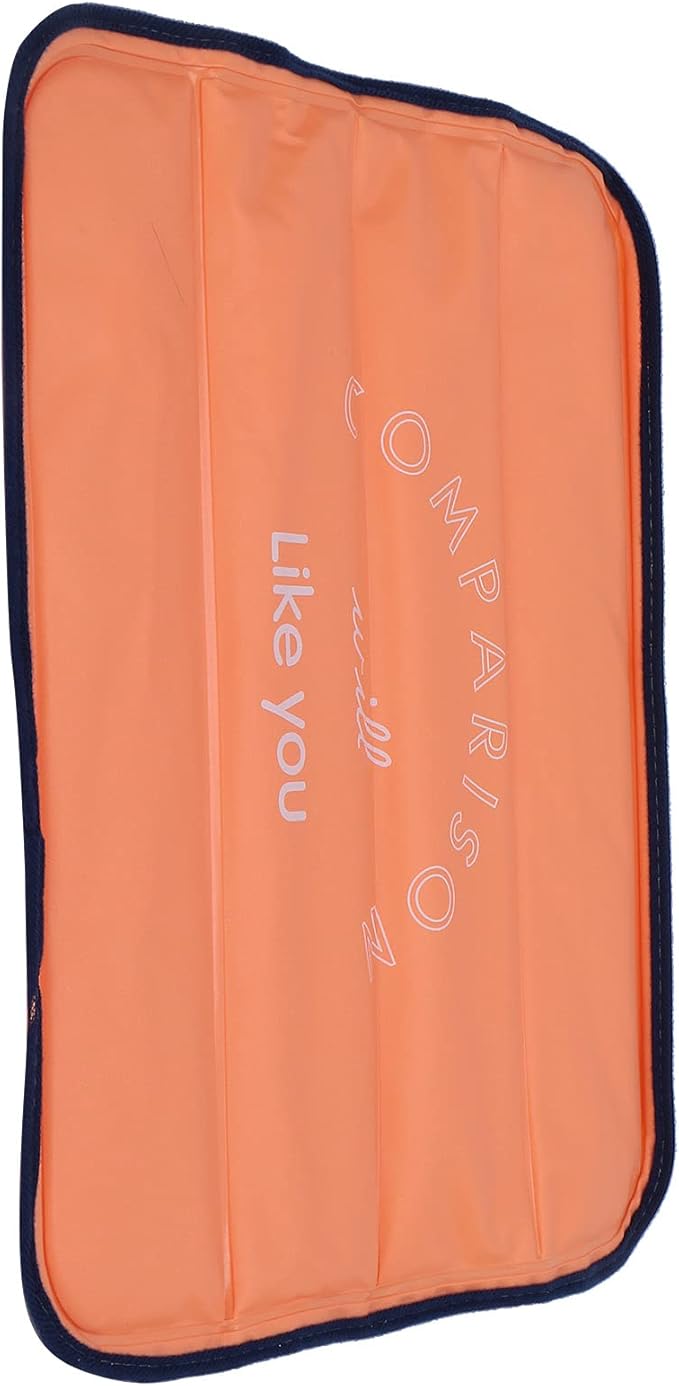 15.3 * 13in Ice Pad PVC Cool Car Liquid Cooling Pillow Ice Pillow Block Ice Pad for People in Hot Summer (7882 Orange Yellow Bottom)