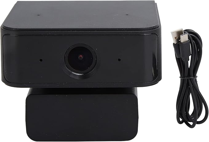 Video Camera 1080P with Microphone Object Tracking USB Camera 360° Rotation HD Webcam for Video Chatting Live Streaming Online Courses Plug and Play Noise Cancelling Mic