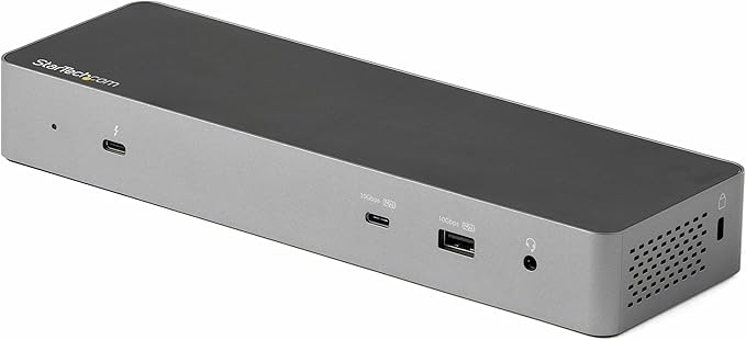StarTech.com USB C Docking Station for MacBook Pro/Air-M1/M2/M3/M4 Dual 4K 60Hz/Single 8K Thunderbolt Compatible HDMI/DisplayPort 10Gbps USB Type-C Laptop Dock 96W Power Delivery (TB3CDK2DH)