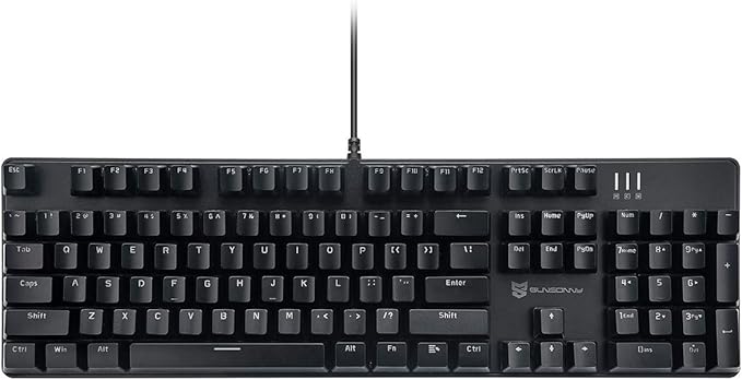 Qisan 104 Mechanical Keyboard for Gaming | Large Size USB White Backlit Gaming Keyboard Wired | US Layout Red Switches Hot Swappable Mechanical Clicky Keyboards Compatible with PC &amp Laptop