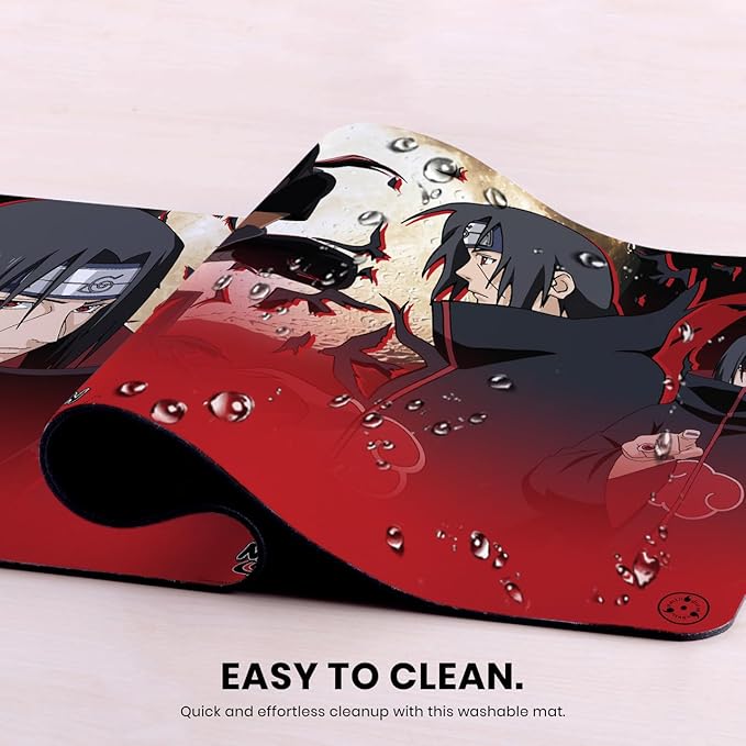 Head Case Designs Officially Licensed Naruto Shippuden Itachi Graphic Art 23.62 x 11.81 x 0.12 inches (600 x 300 mm) - L Gaming Office Desk PC Keyboard Mouse Mat Pad