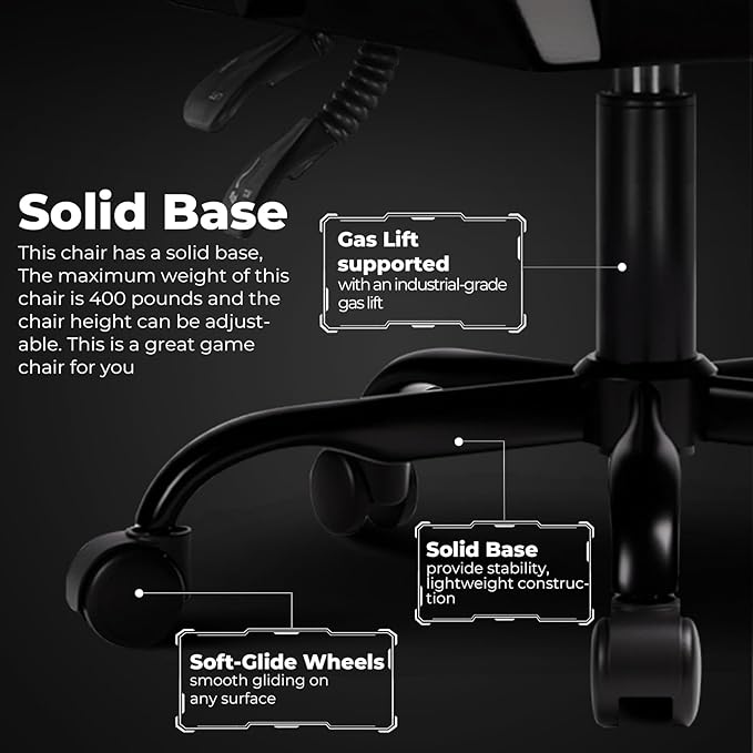 GTPLAYER Gaming Chair Video Game Chairs Racing Style PC Game Chairs 350lbs for Adults - Padded High Back Ergonomic Reclining Silla Gamer Linkage ArmrestWhite