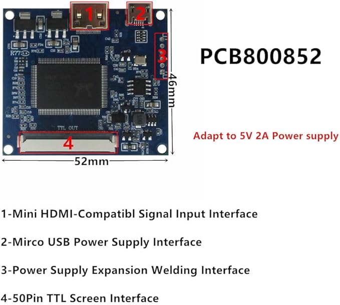 7 Inch 1024x600 Portable DIY LCD Display Screen with Mini-HDMI Driver Board – Secondary Monitor for PC Raspberry/Orange Pi Gaming Consoles Microscopes &amp More