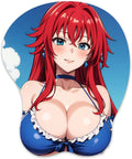 3D Mouse Pad Oppai Mousepad with Soft Gel Wrist Rest Anime Manga Gaming Boob pad Anti-Slip Mouse Mat （Rias 36）