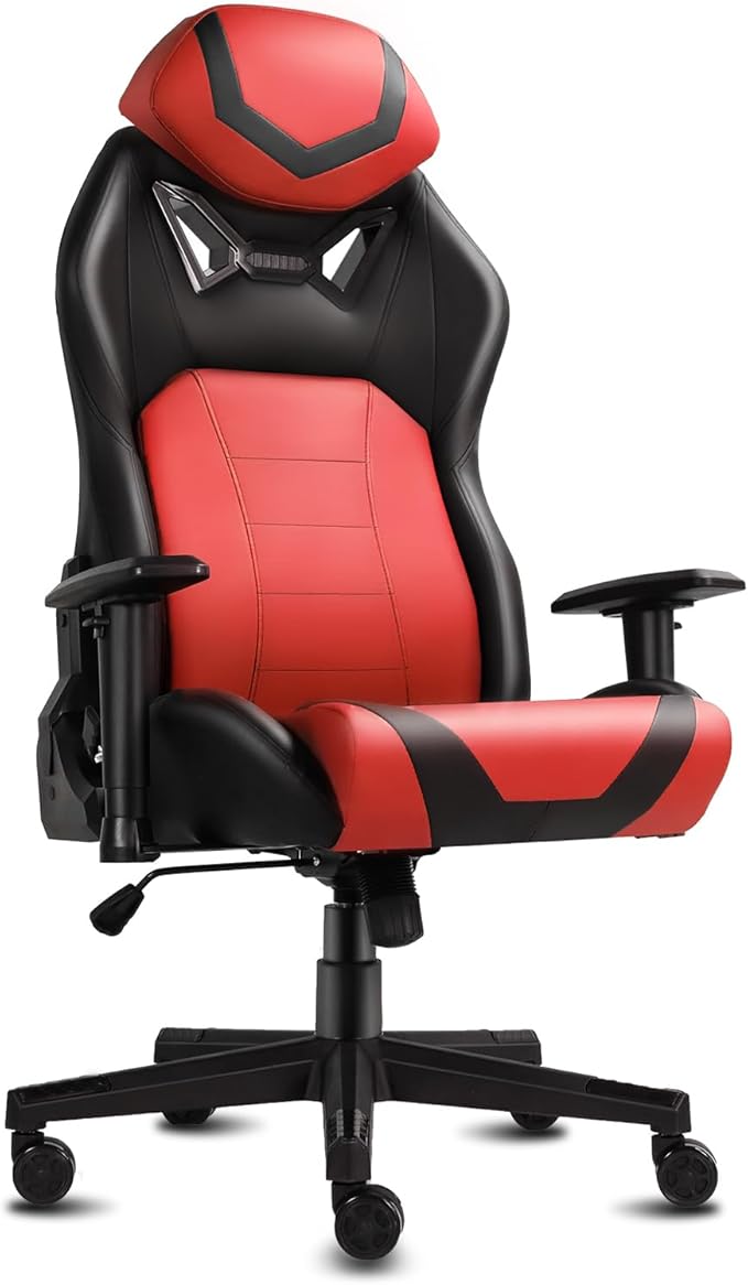 Modern-Depo Ergonomic Gaming Chairs for Adults with High-Density Memory Foam | Swivel Comfortable Office Chair Big and Tall Video Game Chair High Back Computer Chair for Home Office Red Black