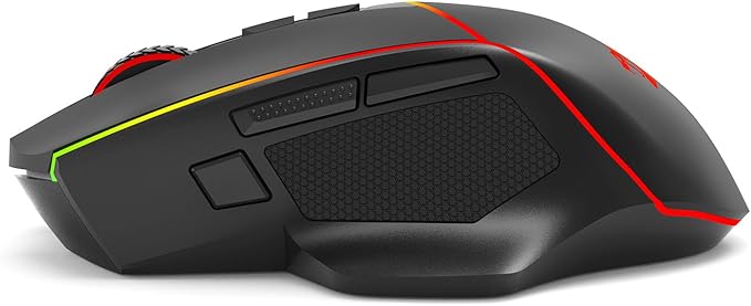 Redragon Axe M814 Programmable Wireless Gaming Mouse with RGB Streaming Lights 8 programmable Buttons max 8000DPI15G AccMultifunctional Software Ergonomic Design