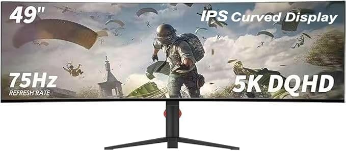 YOGAES 49 Inch 5K Wide Dual QHD (5120x1440) IPS Surface Game Display 49 Inch montior. HDR 400 Hidden Inside USB-C VESA100*100mm Tilt Height Adjustment Possible G-Sync (75hz)