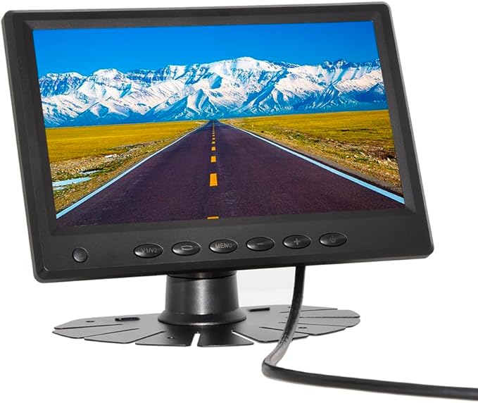7inch AHD car Display with 1024 * 600 IPS Screen Support 2 Video InputStand Mount