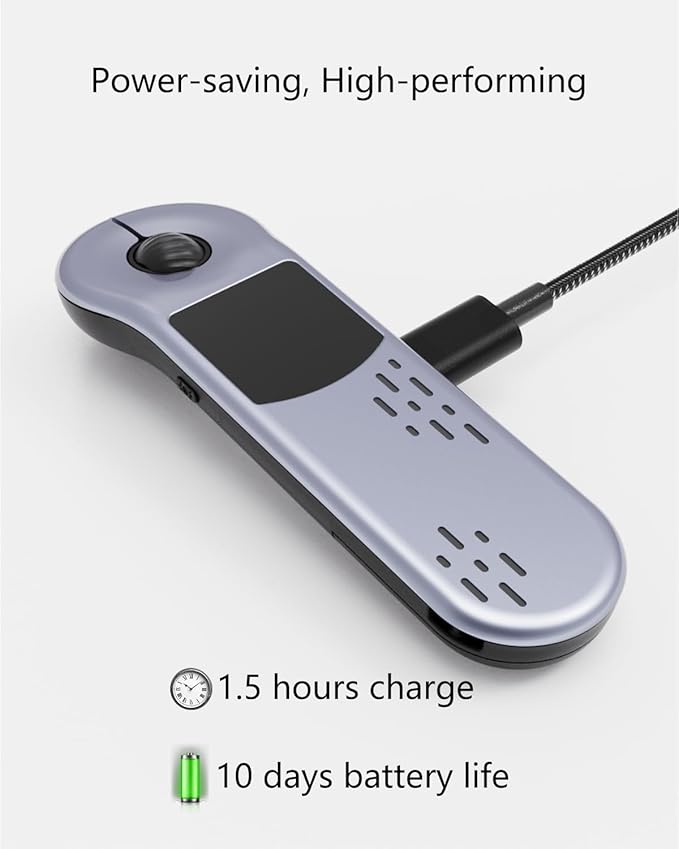 Rechargeable Air Mouse for PC/iOS/Android with Touchpad Wireless PPT Presenter with Bluetooth 2.4G Works with PowerPoint/Keynote/TikTok/Camera/Kindle App (Silver)