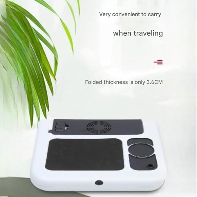 Adjustable Laptop Stand with Cooling Fans Portable Foldable Notebook Desk for Bed &amp Office Use Ergonomic Computer Table with USB Fans for Students Gamers Remote Workers (WhiteDual Fan)