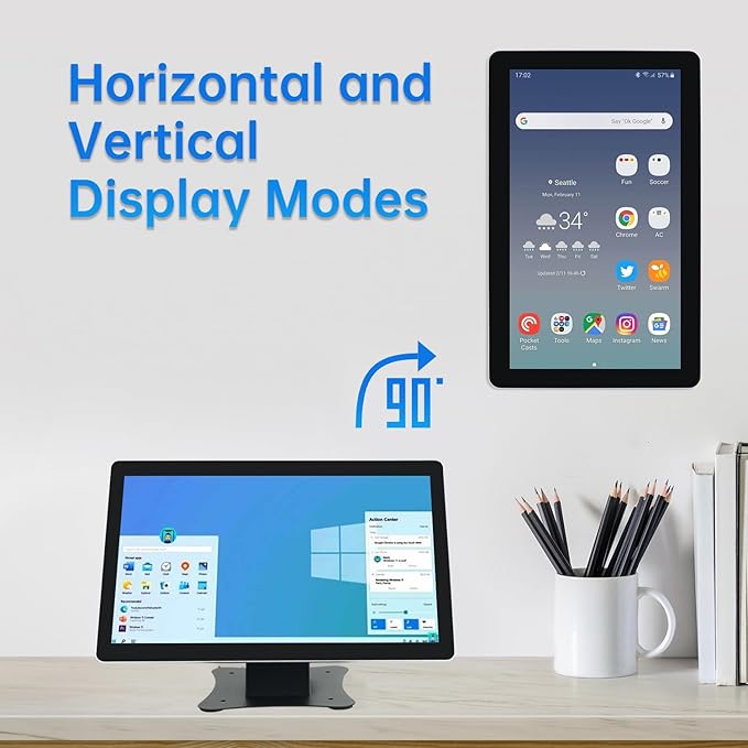 17.3-inch POS Touchscreen Monitor with Stand16:9 Display 1920 x 1080PBuilt-in SpeakersHD-MIVGAUSB PortsSuitable for Restaurant RetailBar &amp Small Business