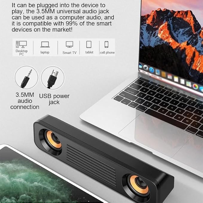Wired Portable Speaker Soundbar Surround Loudspeaker Sound Box Music Player for TV Computer Laptop