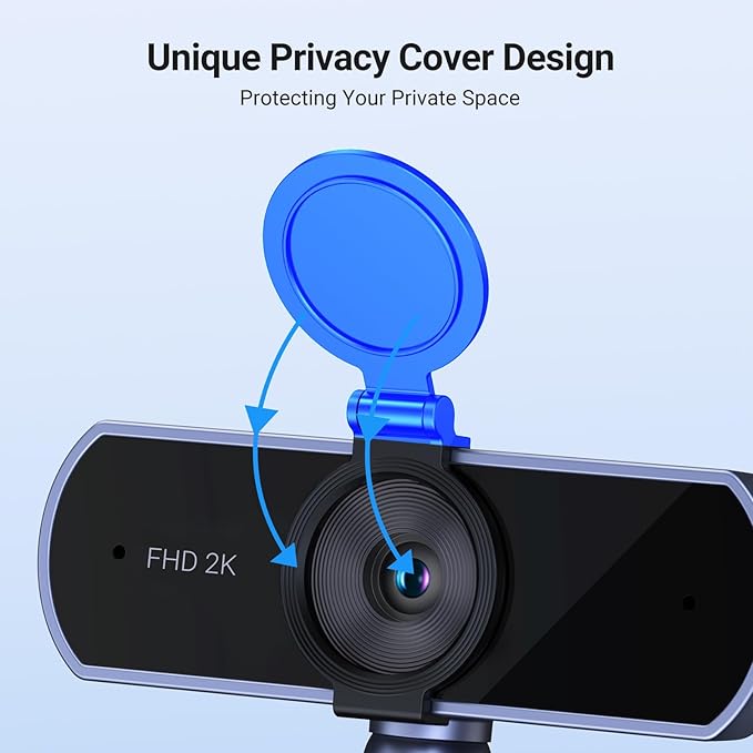 UGREEN 2K Webcam for PC Ultra HD 1080P Computer Webcam with Microphone PC Camera with Privacy Cover USB Web Camera for Streaming Conference Video Calling Zoom Skype Teams FaceTime Grey