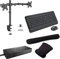 Dell Performance WD19DCS USB-C Dock 210W Triple 4K Support HDMI DisplayPort USB Hub and Ethernet Bundled with Desk Mount Dual Monitor Stand MK650 Wireless Keyboard &amp Mouse Gel Mouse &amp Wri