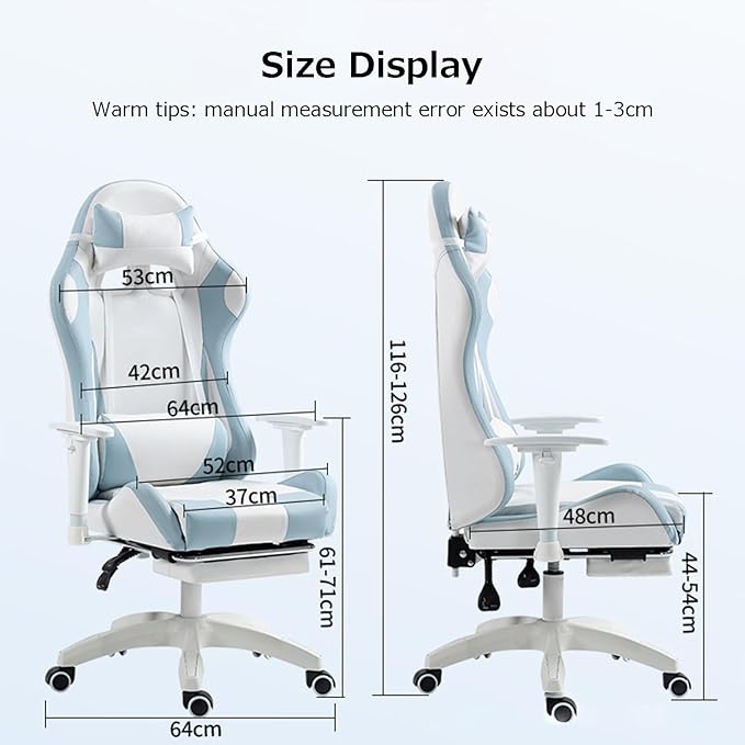 Gaming Chair Pink Adjustable Backrest Ergonomic Gaming Chair Comfortable Computer Chair Reclinable Lift Armrests Headrests Office Chair(WithoutYES_Link HANDRAIL)