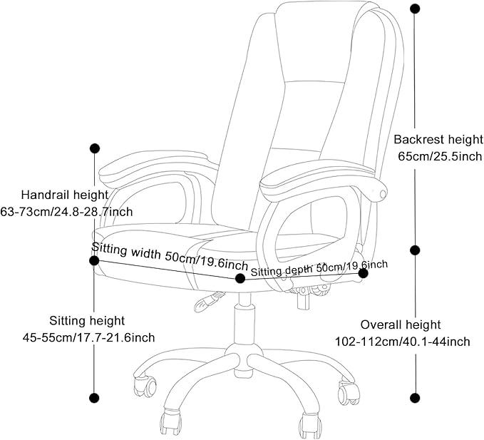 Office Chair Gaming Chair Computer Chair PU Leather Office Chair Ergonomic Comfortable Home Armchair Conference Chair Height AdjustableHigh Back Computer ChairSwivel Task Executive Chair f