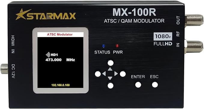 StarMax MX-100R HDMI to ATSC/J.83B QAM Modulator (1080p HD for North America TV Standards)