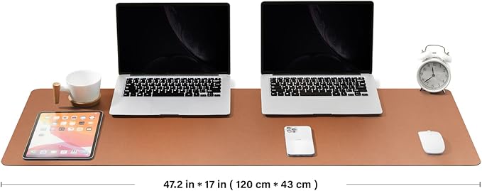 Large Cork Desk Mat - 47.2x 17 Desk Pad for Office and Home - Ideal for Large Mouse Pad and Desk Mats on Top of Desks(Brown)