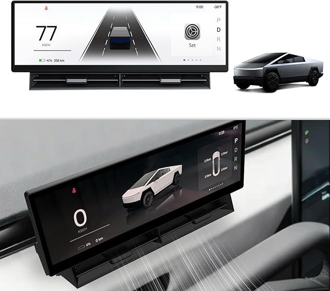 Tlyard Cybertruck Head Up Display 10.88 Inch Touchscreen HUD Carplay Cybertruck Accessories Smart Instrument Cluster (with Camera)