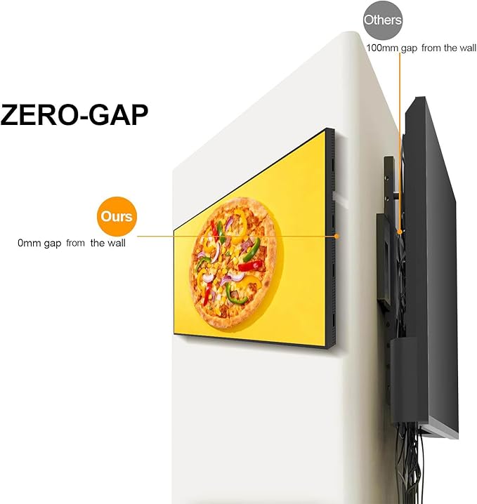 43 Inch 4K Wall Mount Digital Signage 700nits High Brightness Slim Frameless Advertising Display Commerical Display LCD Monitor with CMS/U-Disk Plug&ampPlay Split Screen 7/24 Timer switchHDMI/US